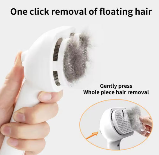 Brosse Vapeur pour Chien et Chat – Peigne de Massage Anti-Noeuds à Vapeur, Recharge USB