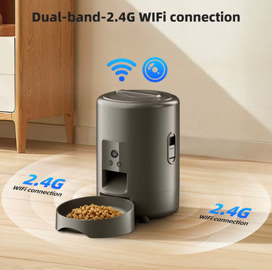 Distributeur automatique de croquettes avec caméra HD – « Nourrissez votre animal à distance en toute sérénité »